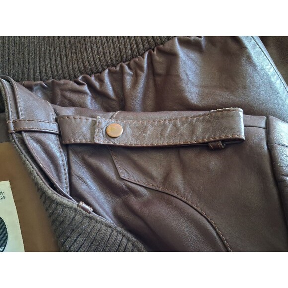 1980's American Express Leather Flight Jacket Men’s Size 40 Full Zip Dark Brown - Picture 10 of 16